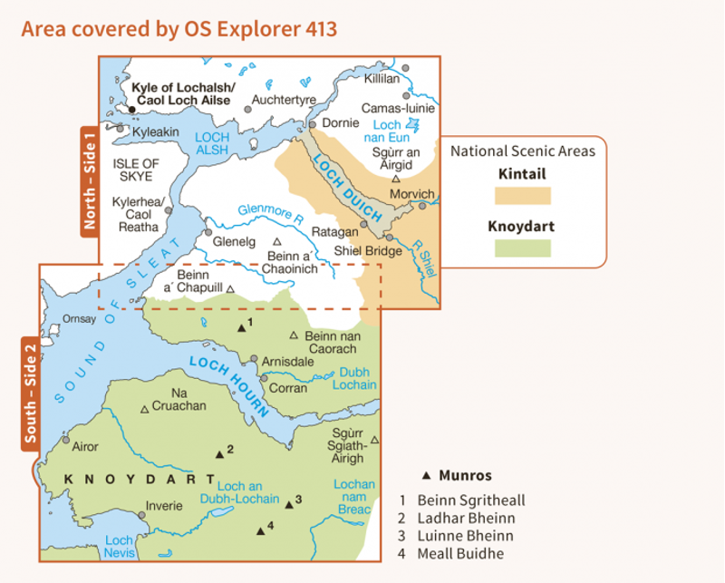 OS Explorer Map 413 - Knoydart Loch Hourn and Loch Duich-1